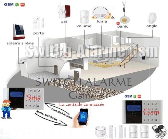 Descriptif de la centrale gsm pas Nintendo switch mais switch alarme