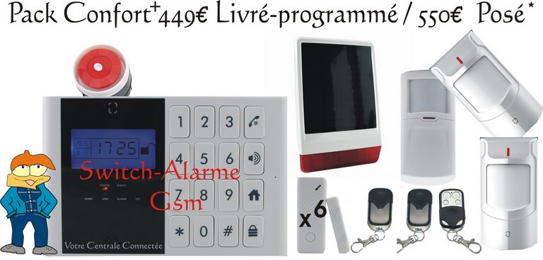 Pack confort solaire pas Nintendo switch mais switch alarme