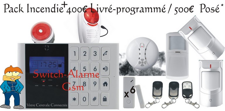 Pack incendie+ pas Nintendo switch mais switch alarme