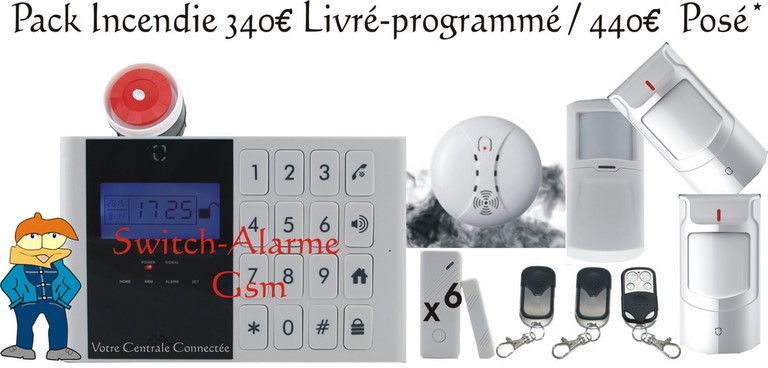 Pack Incendie  pas Nintendo switch mais switch alarme